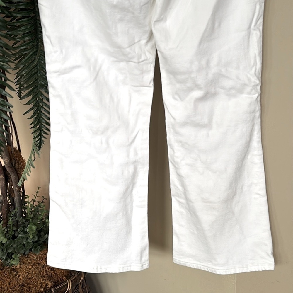 Frame Le Crop Mini Boot White Jeans Cotton Stretch Denim Casual Preppy - Picture 7 of 13